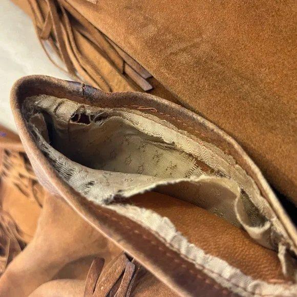 Vintage 60’s Brown Suede Western Fringe Jacket Sylvia Women Sz L Boho Hippie - Picture 14 of 16